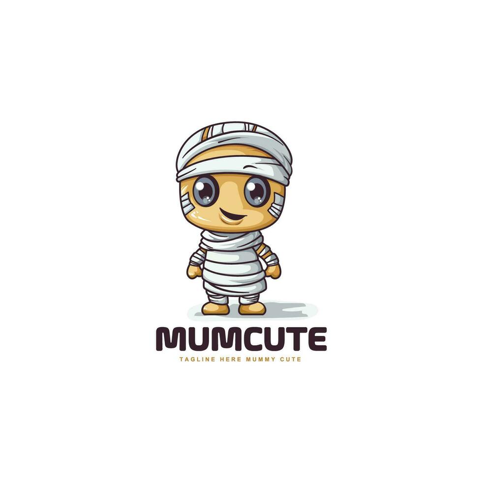 mignonne dessin animé adorable bébé Momie. bébé Momie mascotte logo vecteur illustration