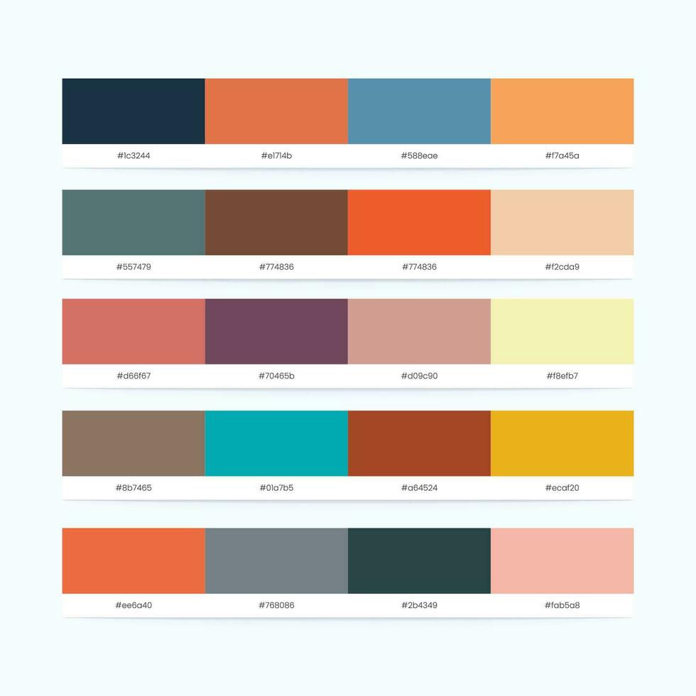 rétro ancien Couleur palettes avec Couleur codes vecteur