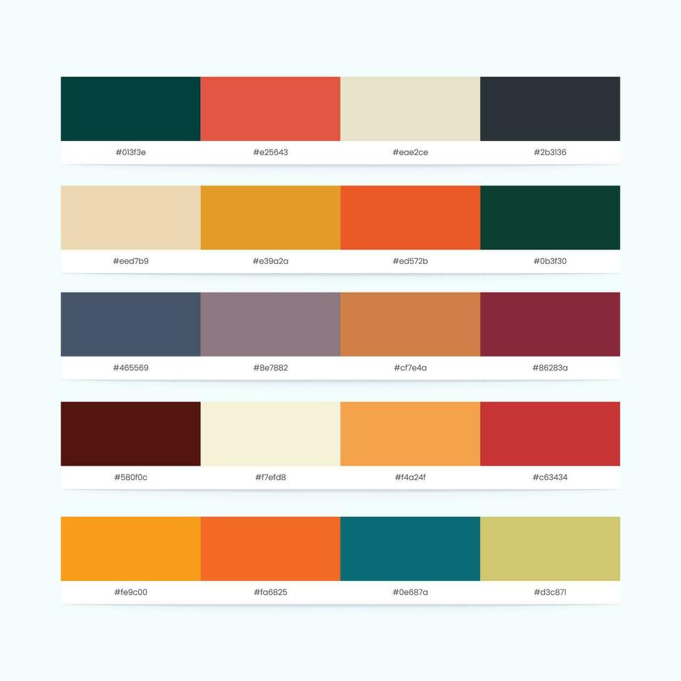 rétro ancien Couleur palettes avec Couleur codes vecteur