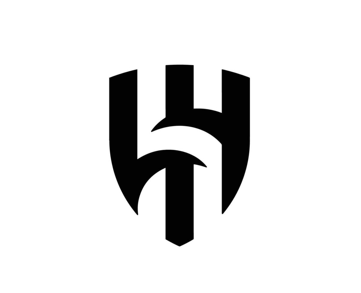 Al hilal club logo symbole noir saoudien Saoudite Football abstrait conception vecteur illustration