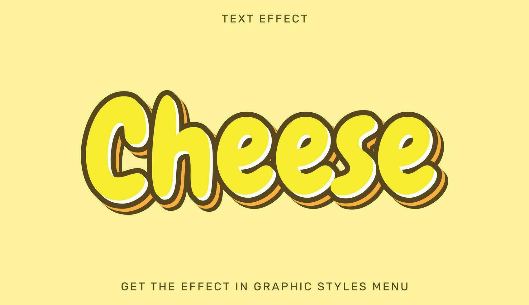fromage modifiable texte effet dans 3d style vecteur