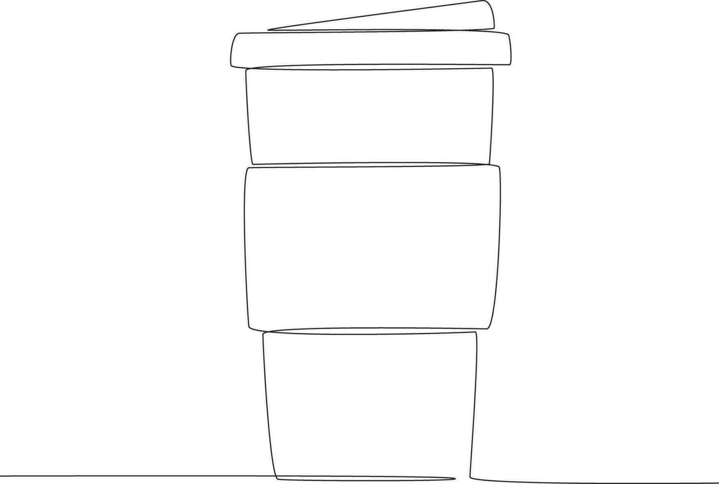 Célibataire continu ligne dessin papier tasse café. vite nourriture vecteur