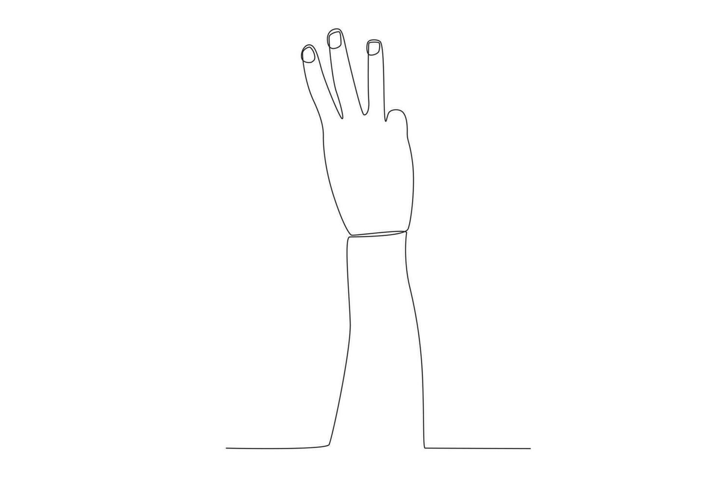 vecteur continu un ligne dessin main geste Trois doigt concept Célibataire ligne dessiner conception vecteur graphique illustration
