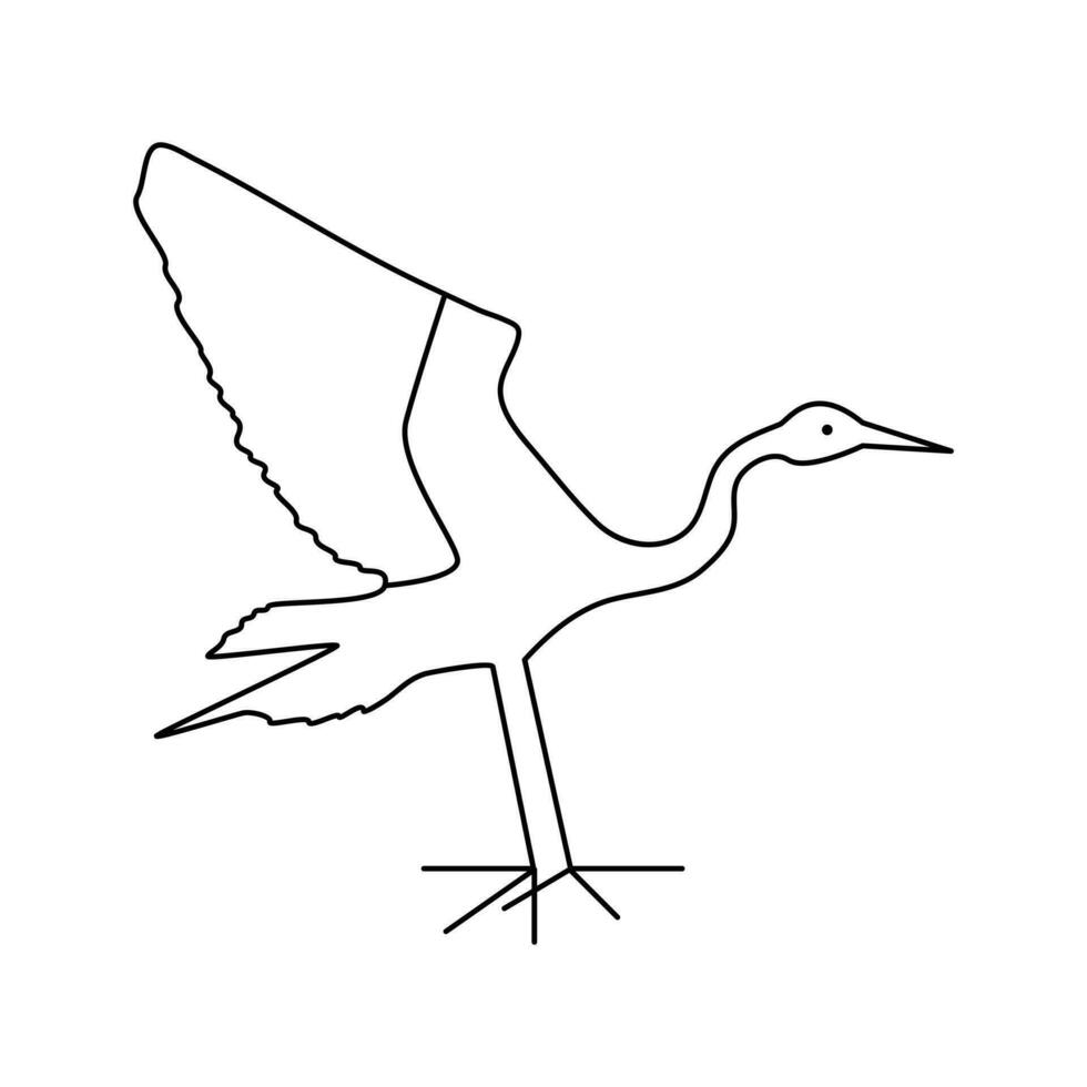 héron oiseau Célibataire ligne dessin avec oiseau ligne art vecteur conception