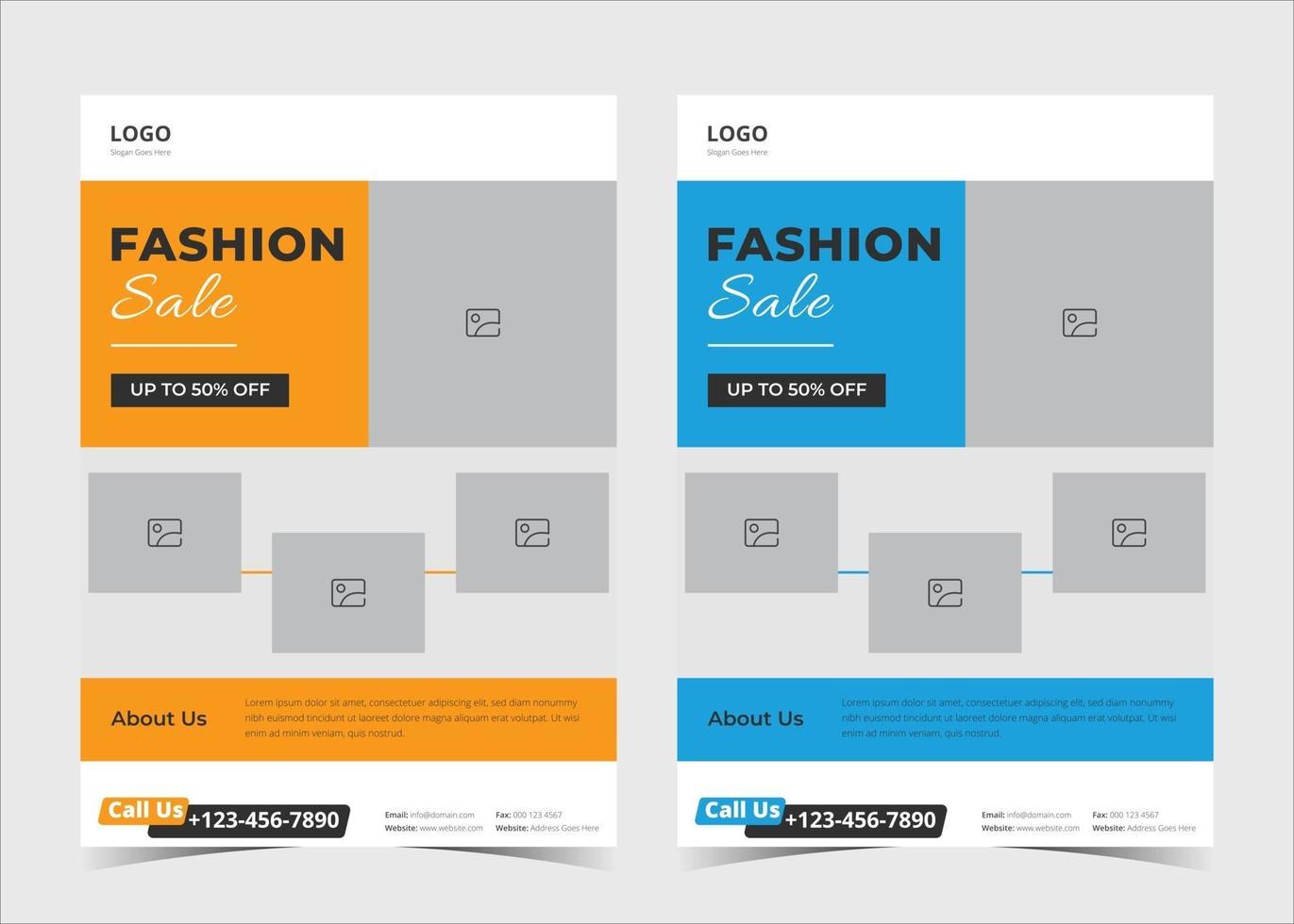 modèle de flyer de vente de mode. modèle de flyer de vente à prix réduit. dépliant de vente de mode du week-end. nouveau modèle d'affiche de mode de collection. offre un modèle d'affiche de flyer de vente. modèle d'affiche de flyer de vente de vêtements. vecteur