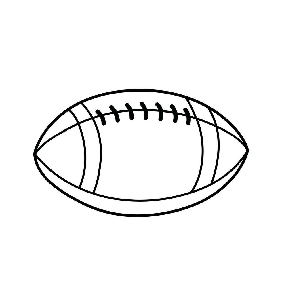 le rugby Balle contour vecteur icône. griffonnage ligne esquisser. des sports élément