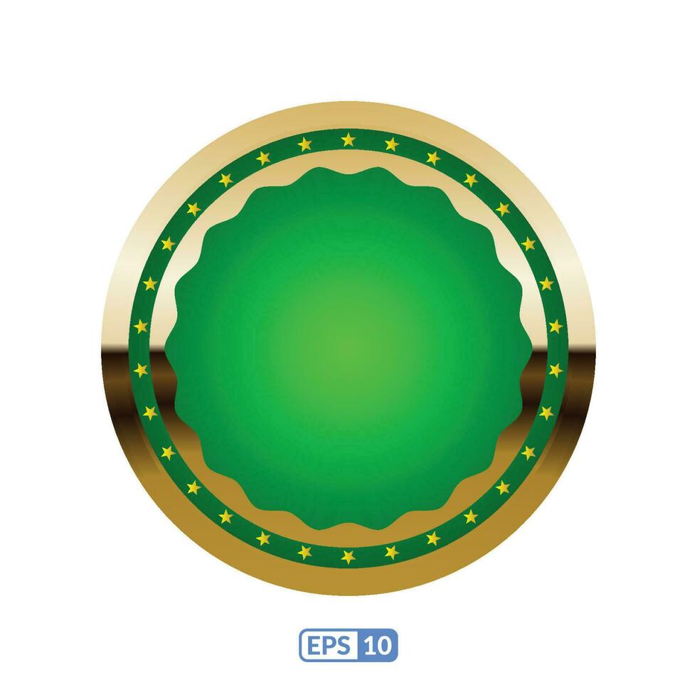 or Cadre cercle en forme de vert badge. vecteur