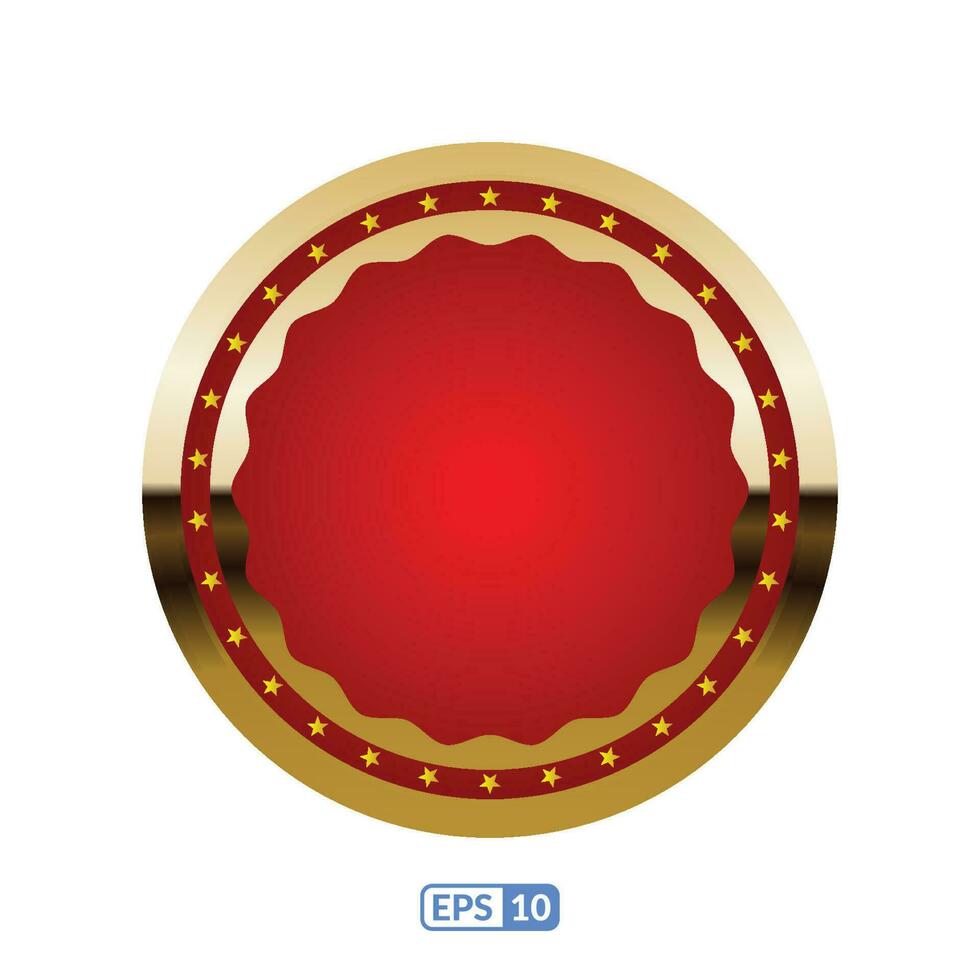 or Cadre cercle en forme de rouge badge. vecteur