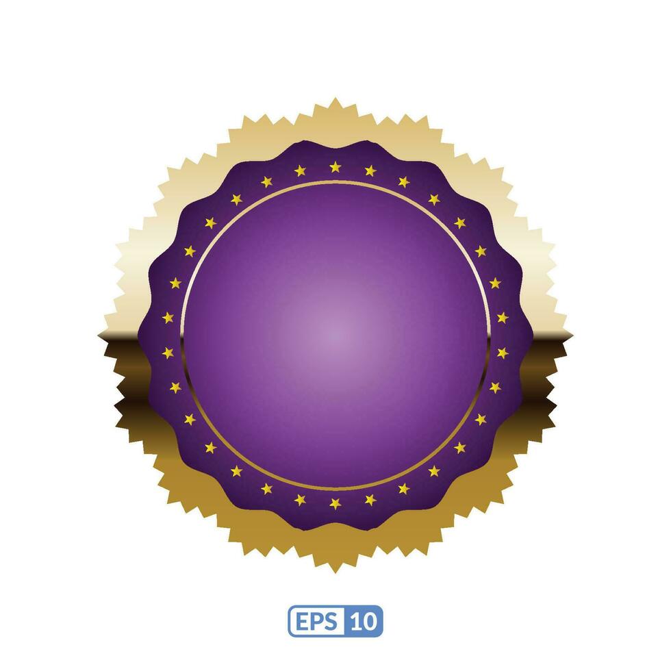 zigzag or Cadre rond violet badge eps10. vecteur