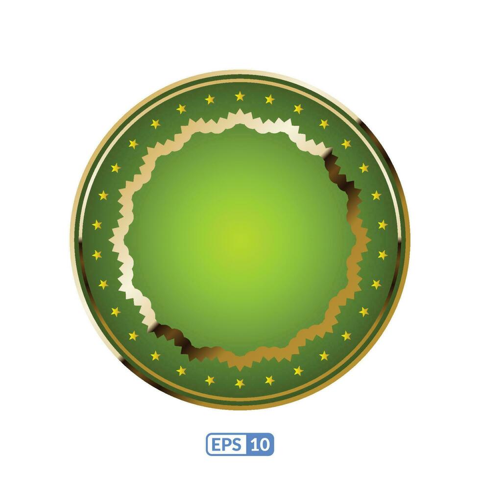 or Cadre rond citron vert vert étiquette badge. vecteur