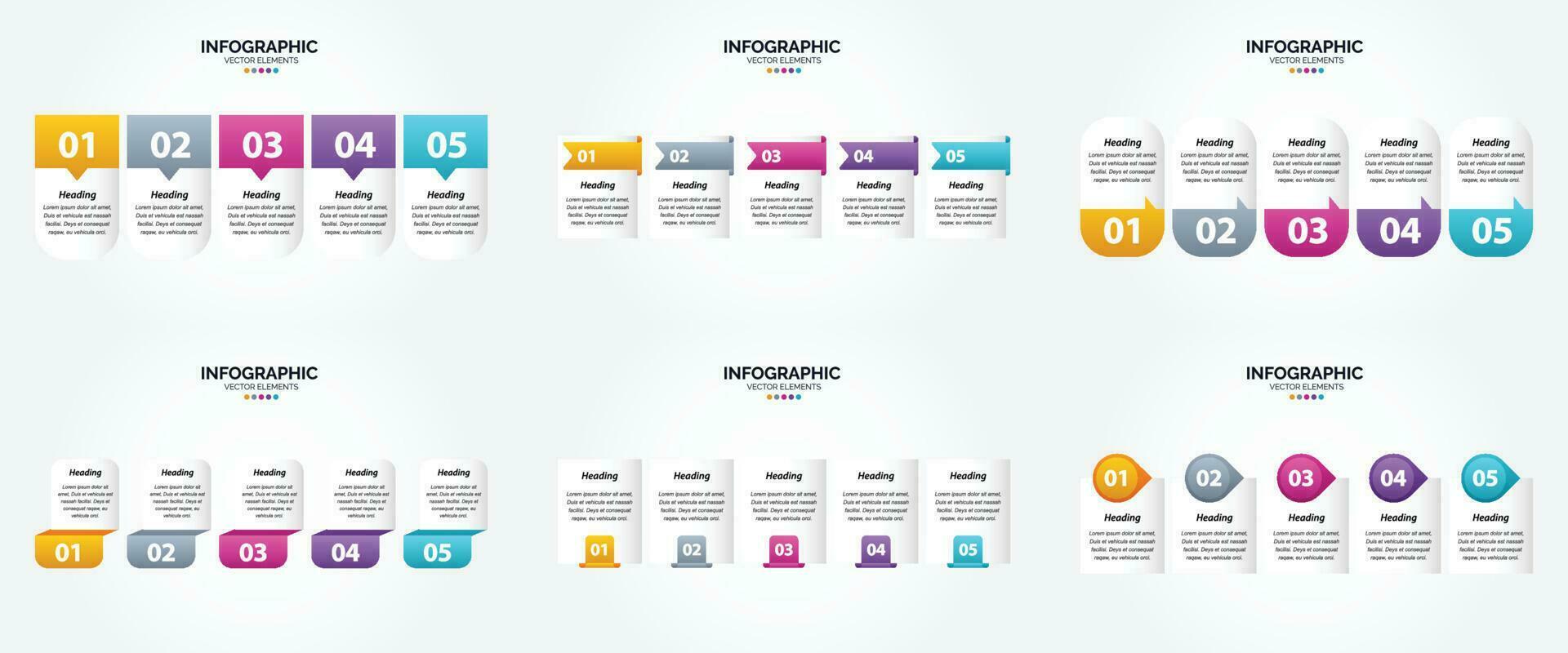 ensemble de conception plate d'infographie d'illustration vectorielle pour la brochure publicitaire et le magazine vecteur