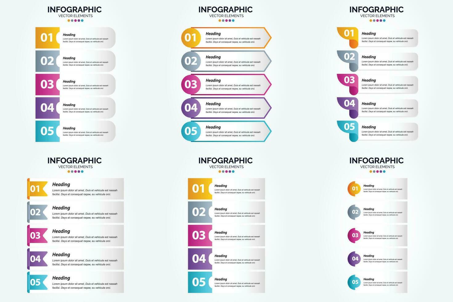 ensemble de conception plate d'infographie d'illustration vectorielle pour la brochure publicitaire et le magazine vecteur