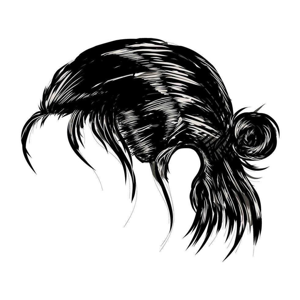 illustré conception de une lié en haut coiffure vecteur