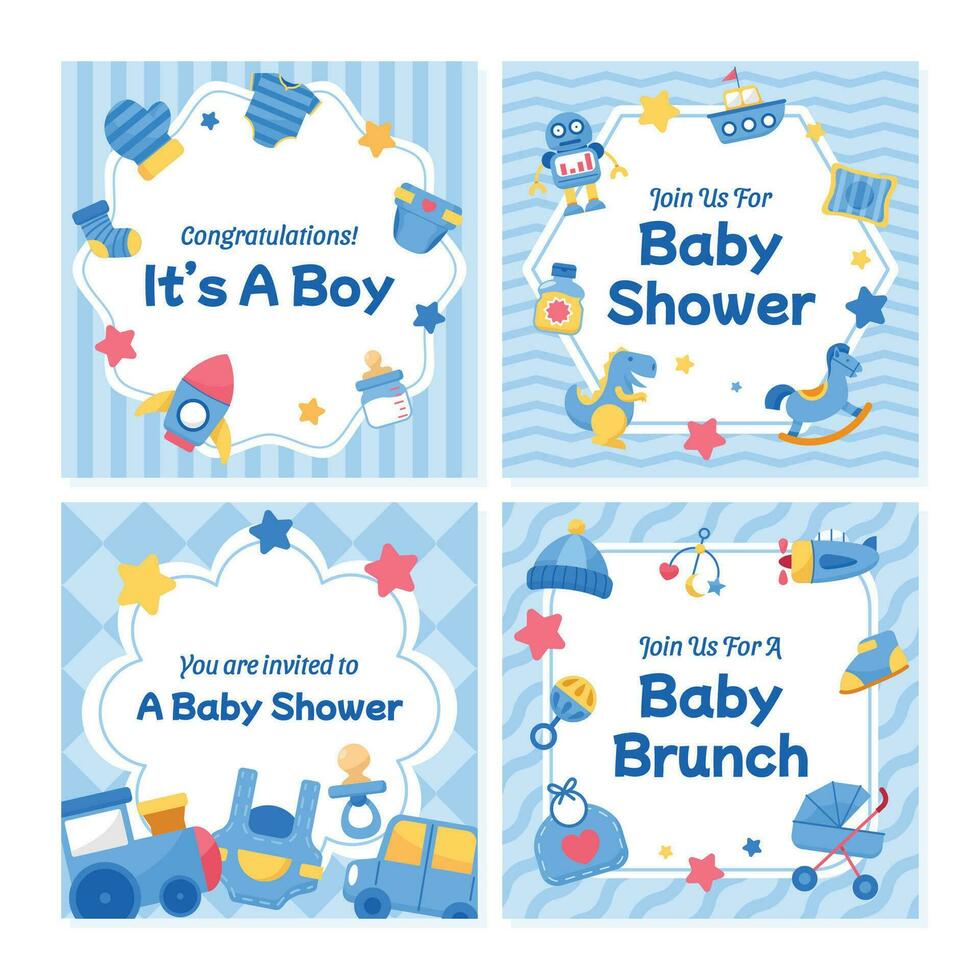 ses une garçon bébé douche invitation carte vecteur