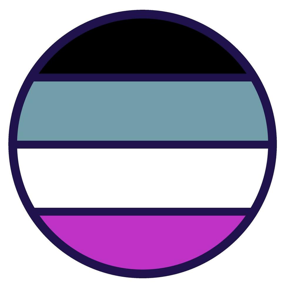 asexué lgbt fierté drapeau de fête cercle badge vecteur