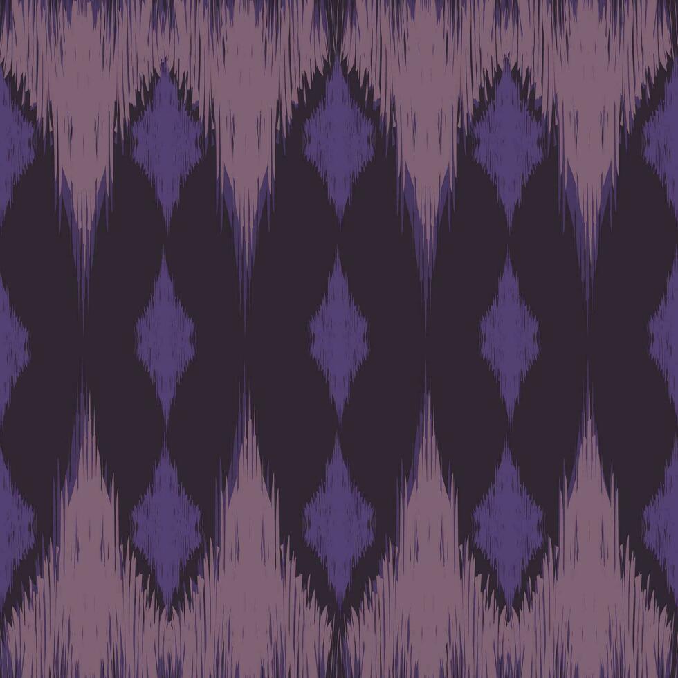 ikat ethnique sans couture modèle. abstrait ogee texturé vecteur