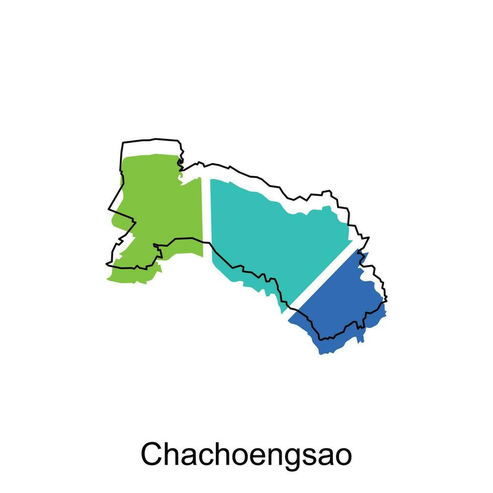 carte de chachoengsao vecteur conception modèle, nationale les frontières et important villes illustration, stylisé carte de Thaïlande