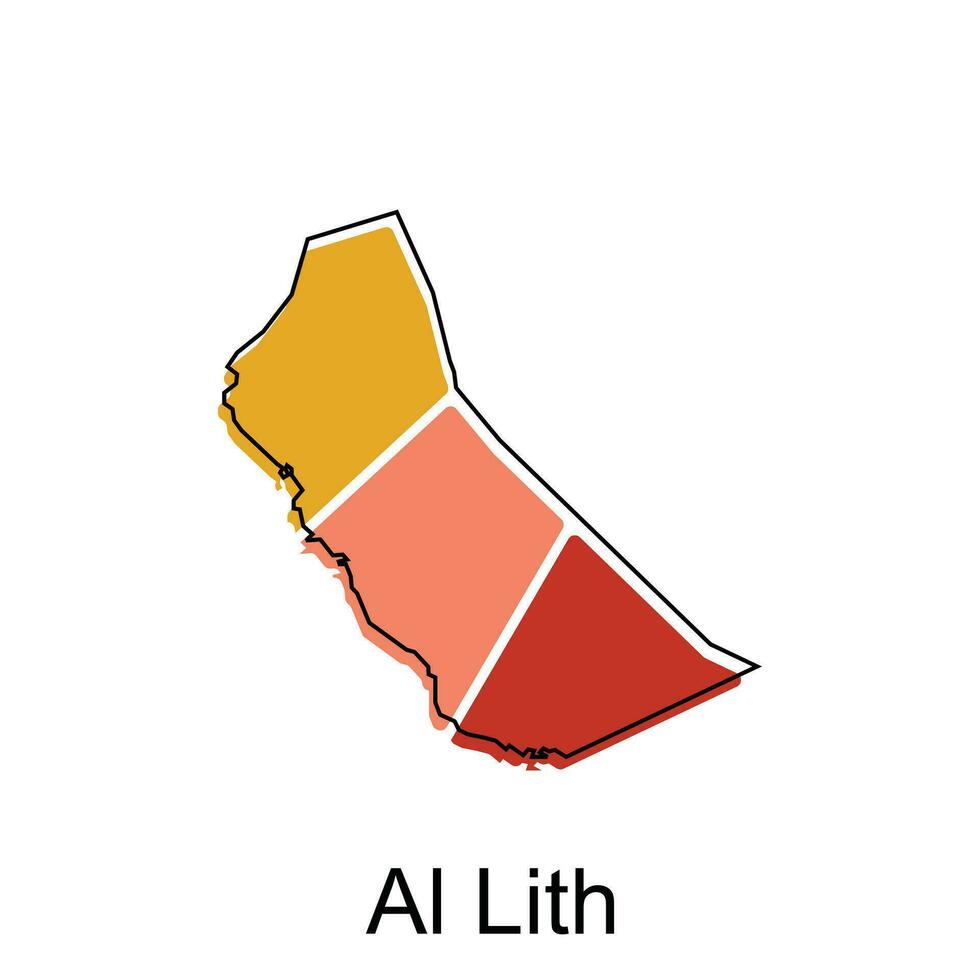 carte de Al lith coloré moderne vecteur conception modèle, nationale les frontières et important villes illustration
