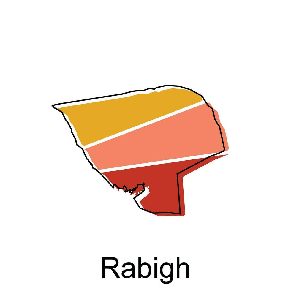 carte de rabigh conception modèle, monde carte international vecteur modèle avec contour graphique esquisser style isolé sur blanc Contexte