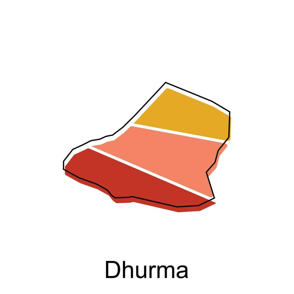 carte de dhurma coloré moderne vecteur conception modèle, nationale les frontières et important villes illustration