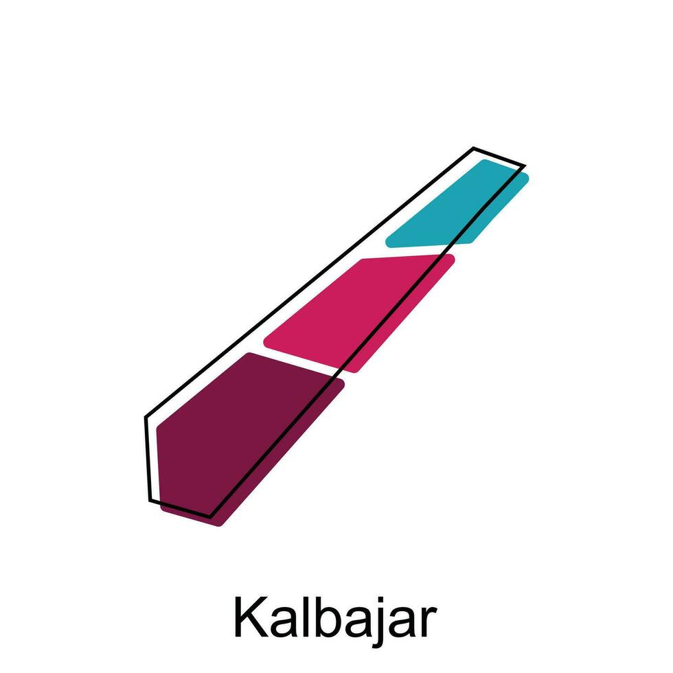 kalbajar ville république de Azerbaïdjan carte vecteur illustration, vecteur modèle avec contour graphique esquisser style isolé sur blanc Contexte