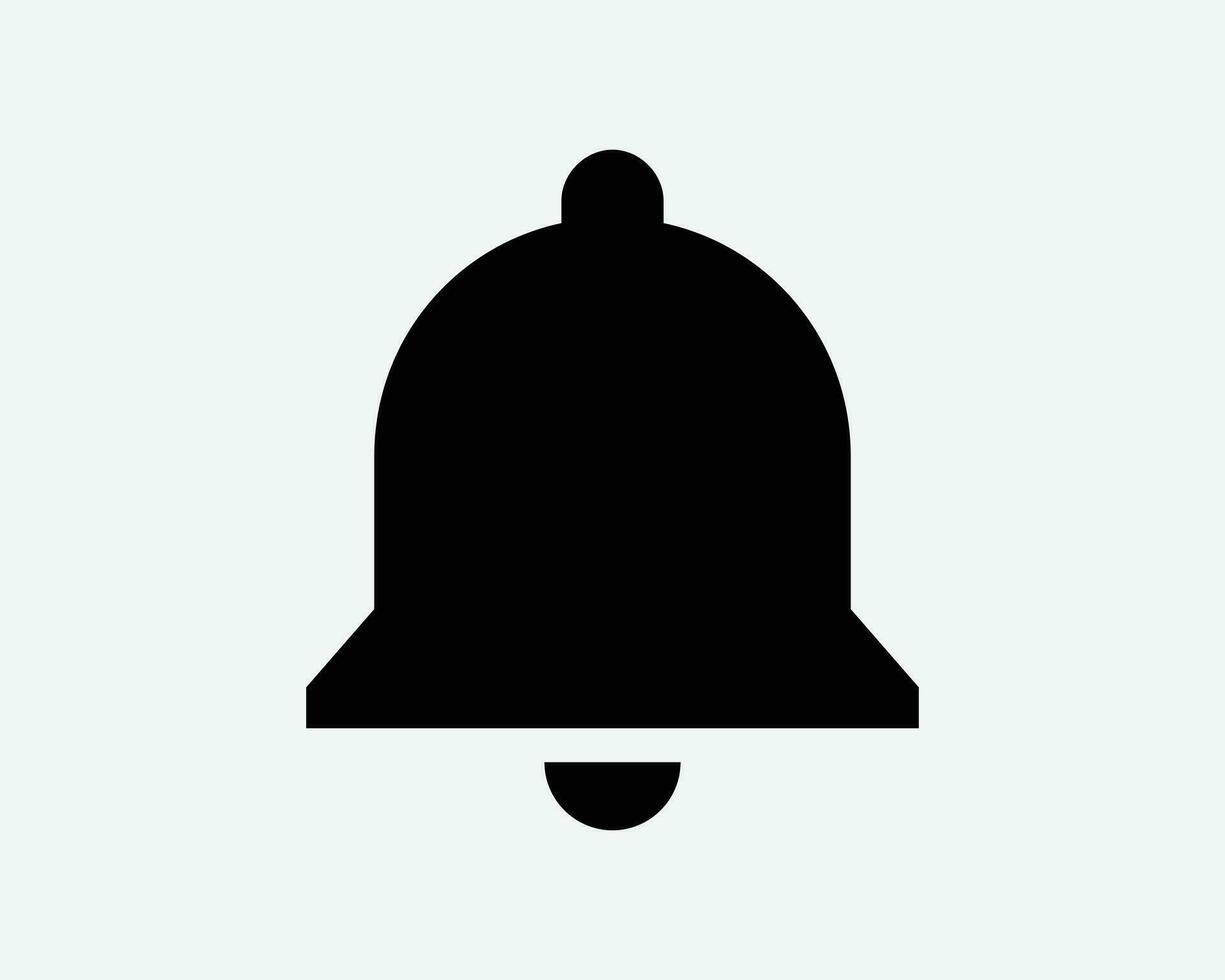 cloche icône. alarme bague alerte notification rappel sonnette tinter ding dong classique signe symbole noir ouvrages d'art graphique illustration clipart eps vecteur