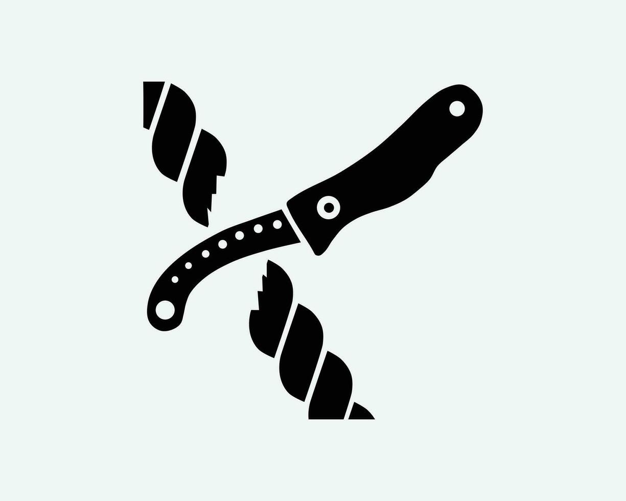 canot de sauvetage poche stylo pliant couteau Couper Coupe corde noir blanc silhouette signe symbole icône graphique clipart ouvrages d'art illustration pictogramme vecteur