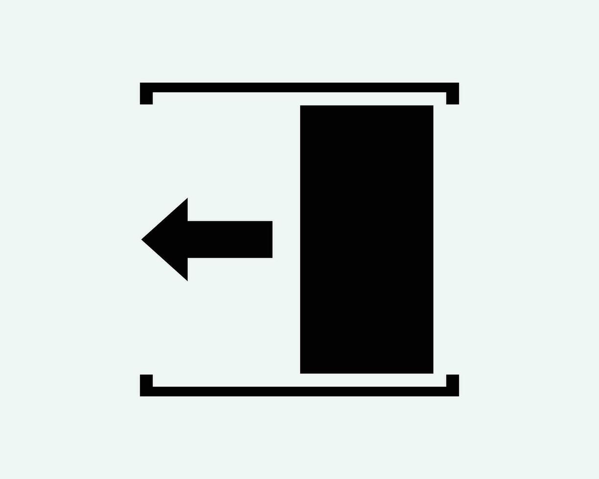 glissement porte ouvert la gauche côté faire glisser sortie chemin signalisation noir blanc silhouette signe symbole icône graphique clipart ouvrages d'art illustration pictogramme vecteur