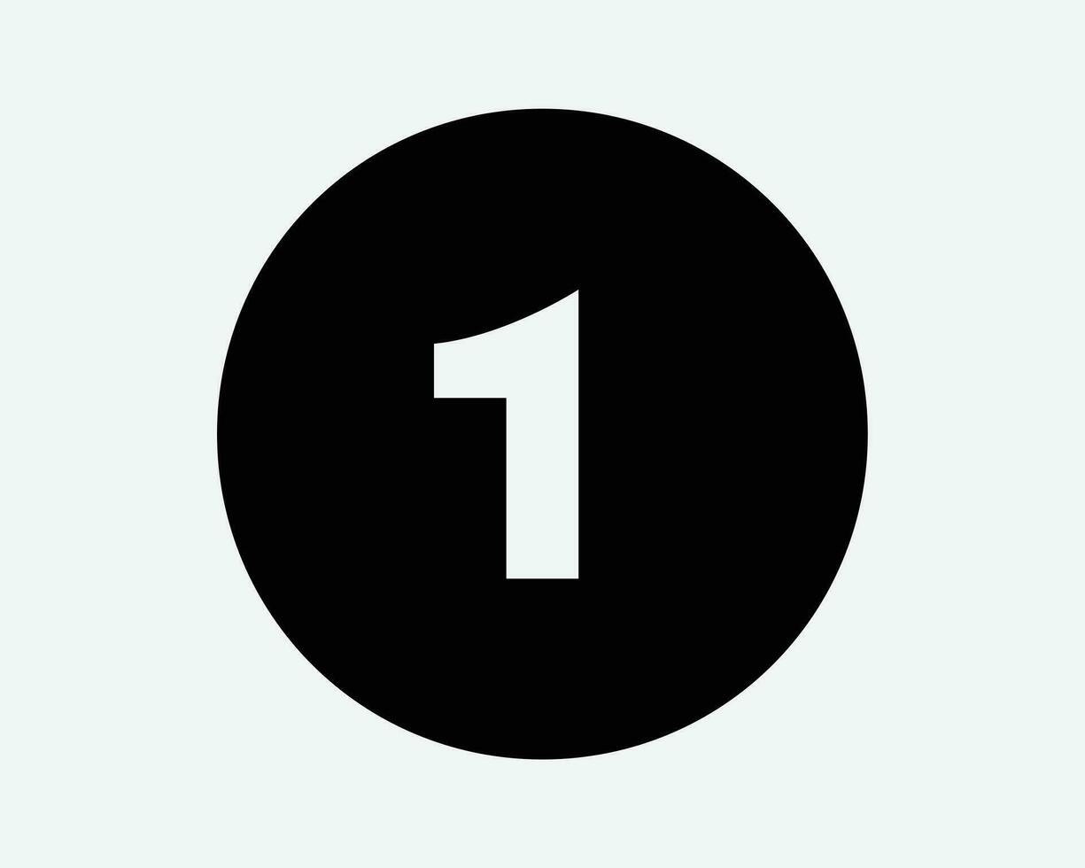 nombre un rond icône. 1 cercle bouton premier 1er chiffre math gagner a gagné gagnant badge signe symbole noir ouvrages d'art graphique illustration clipart eps vecteur