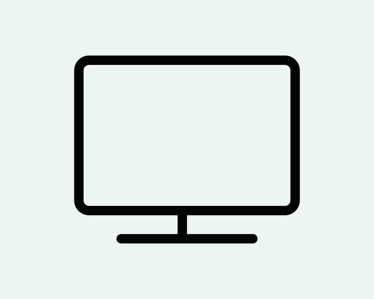 afficher écran icône ordinateur PC afficher moniteur lcd LED télévision la télé noir blanc contour signe symbole illustration ouvrages d'art graphique clipart eps vecteur