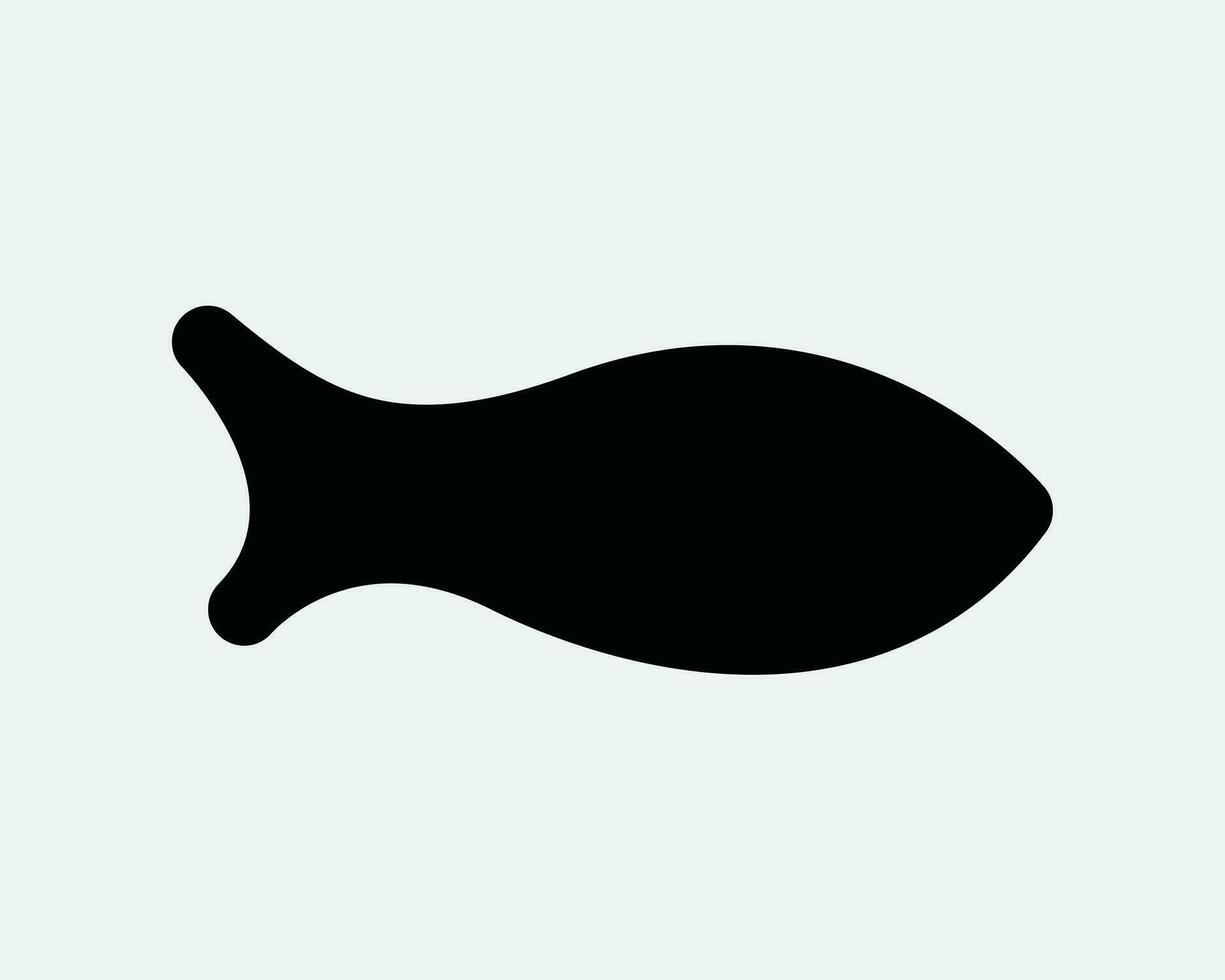 poisson icône. mer nourriture Fruit de mer Marin l'eau océan mer aquatique animal faune. noir et blanc signe symbole forme illustration ouvrages d'art clipart eps vecteur