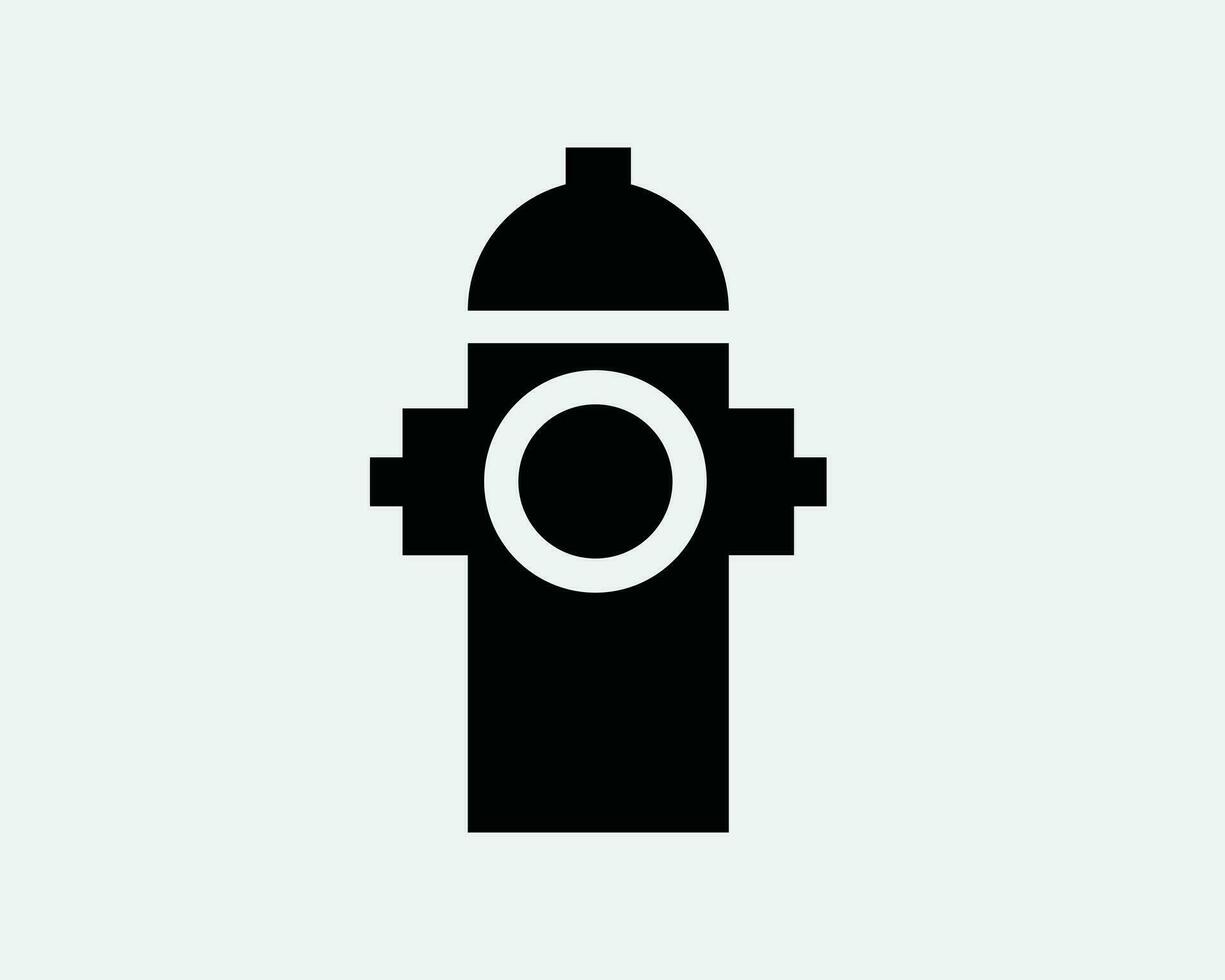 Feu bouche d'incendie l'eau urgence tuyau tuyau robinet extincteur lutte contre les incendies équipement noir et blanc icône signe symbole vecteur ouvrages d'art clipart illustration
