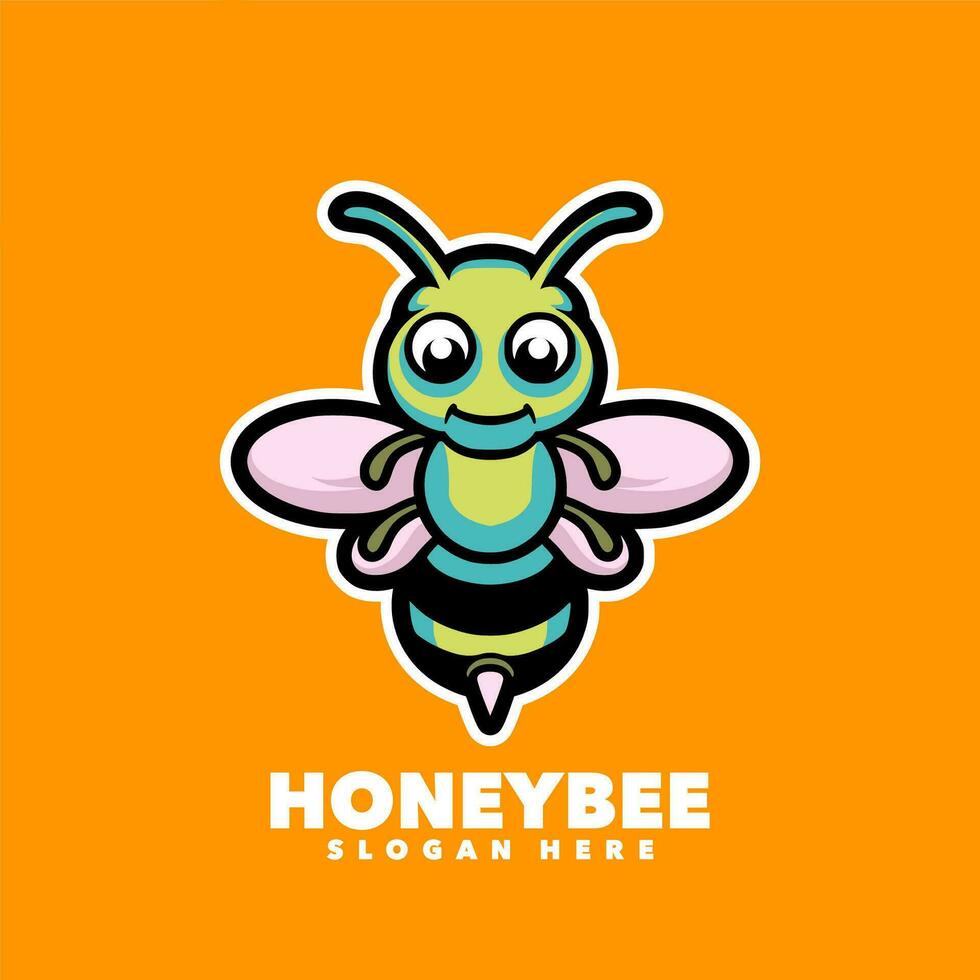 abeille dessin animé mascotte vecteur