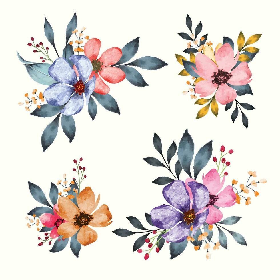 petit fleur bouquet pour invitation carte conception vecteur