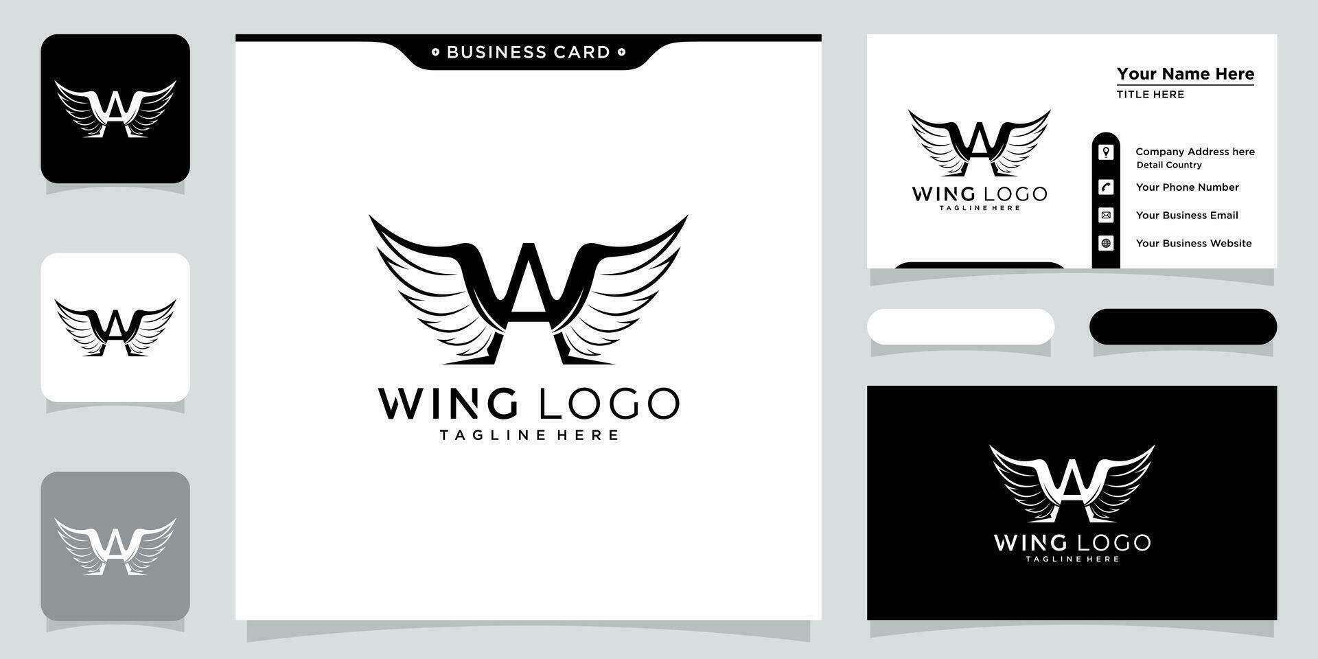 initiale une lettre logo et ailes symbole. ailes conception élément, initiale logo ailes une icône vecteur