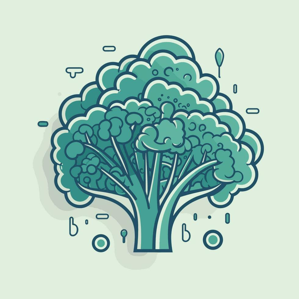 vecteur de une vibrant vert brocoli arbre avec pétillant gouttelettes de l'eau