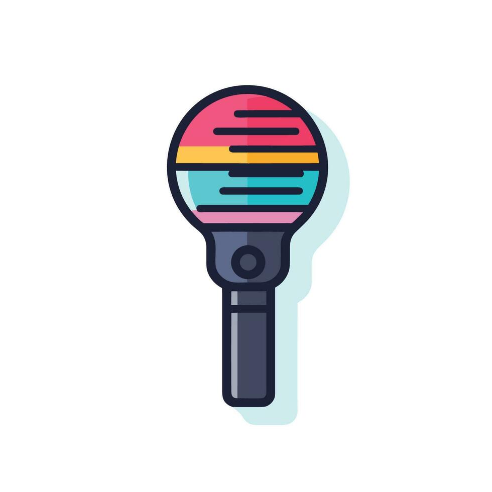 vecteur de une plat microphone avec une vibrant multicolore conception