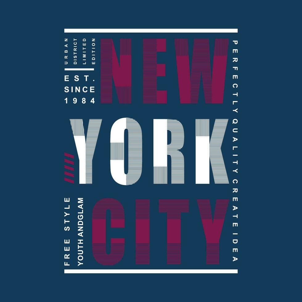 Nouveau york ville gratuit style graphique typographie vecteur, t chemise conception, illustration, bien pour décontractée style vecteur