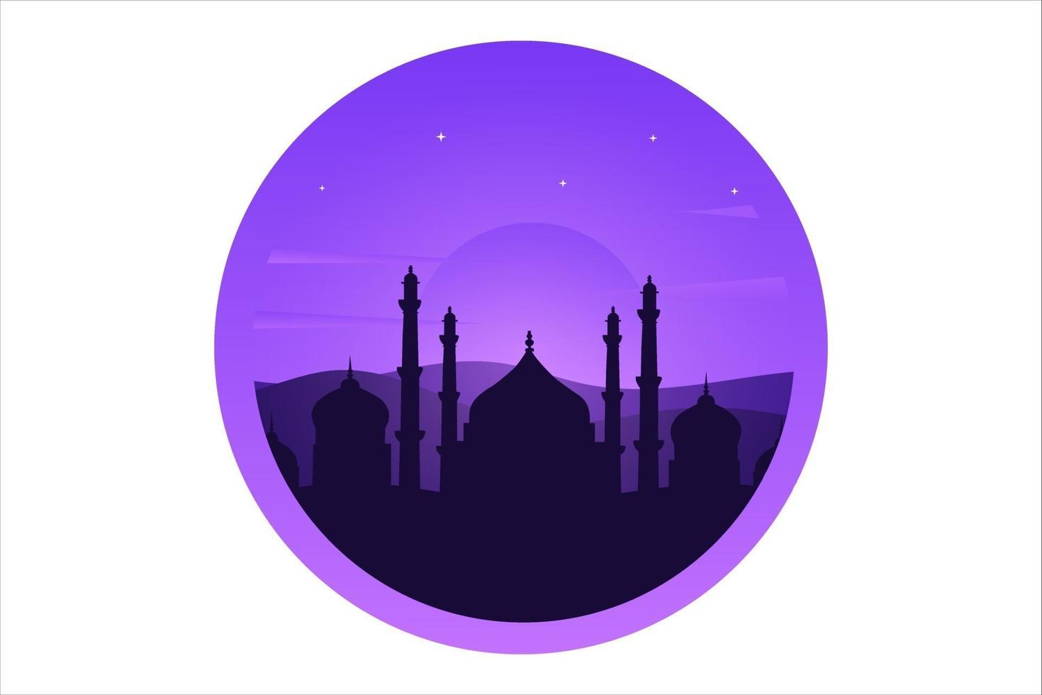 tee shirt les mosquées du désert sont noir foncé et violet vecteur