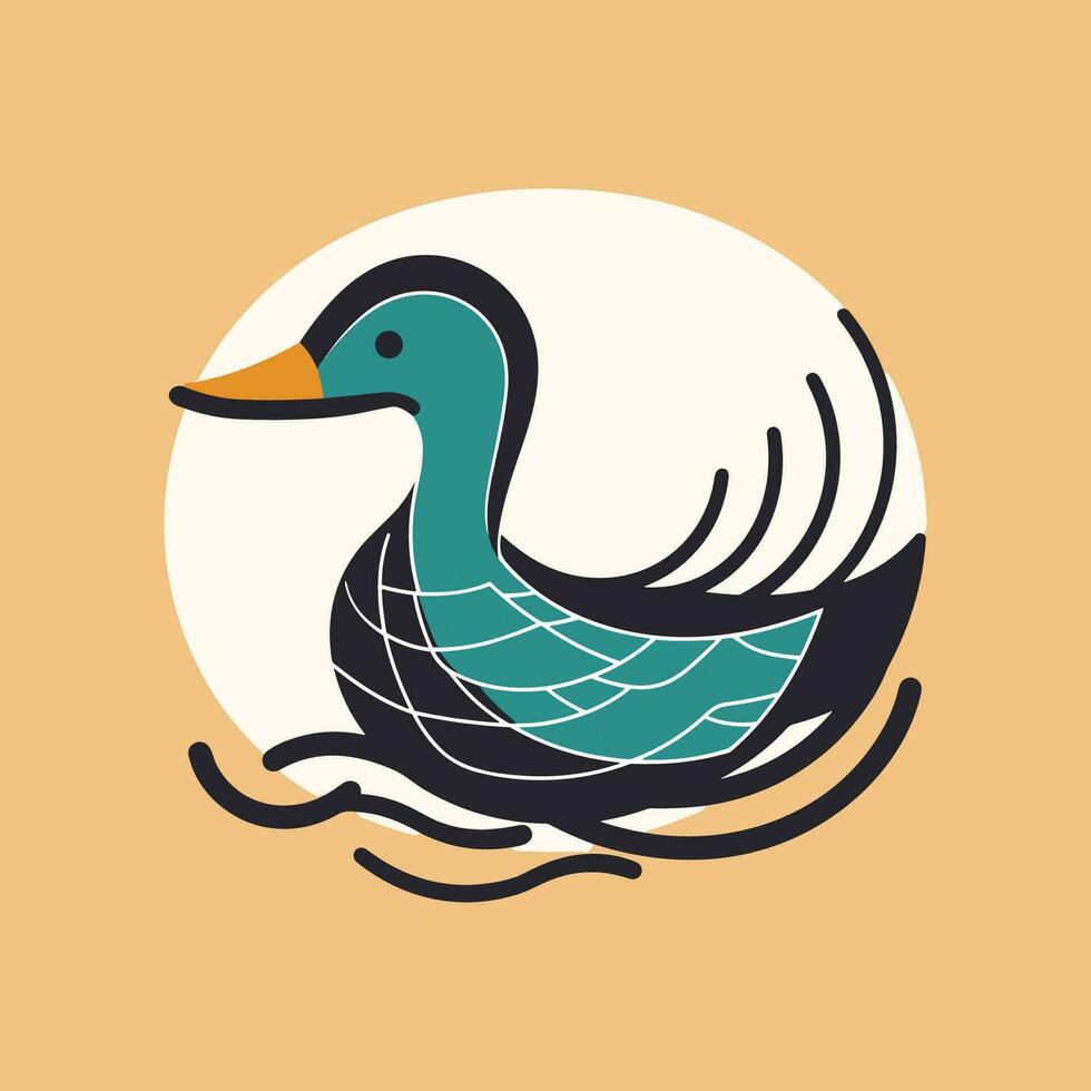 vecteur logo illustration canard Facile mascotte style