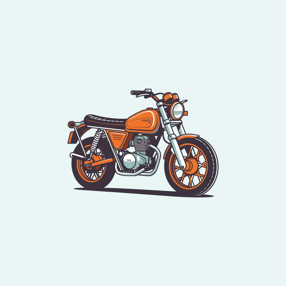 une vecteur illustration de une Orange moteur bicyclette sur blanc Contexte