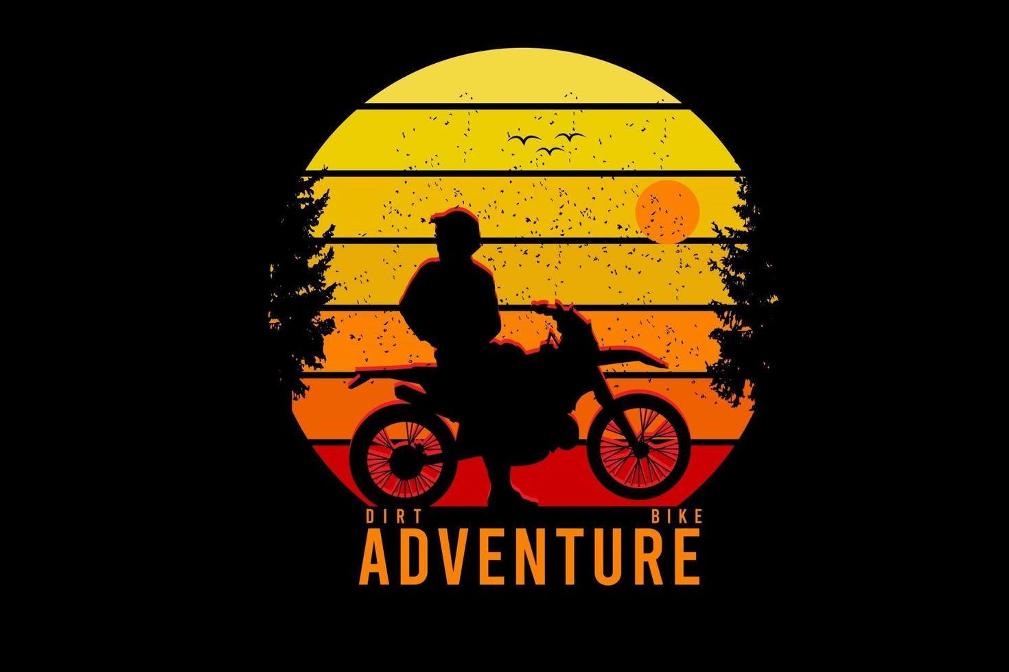 dirt bike aventure couleur jaune orange et rouge vecteur