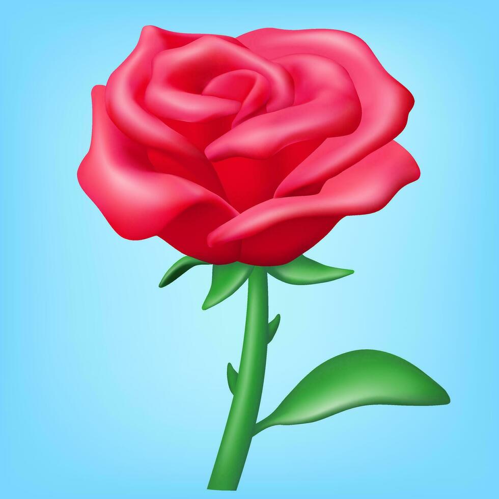 icône 3d plante Rose vecteur
