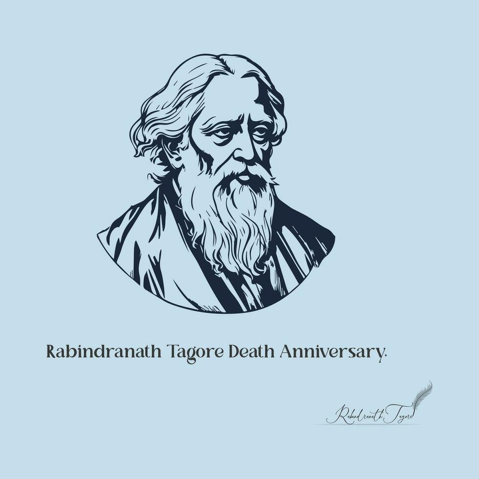 22 hé srabon, Rabindranath tagore, srabon Rabindranath vecteur