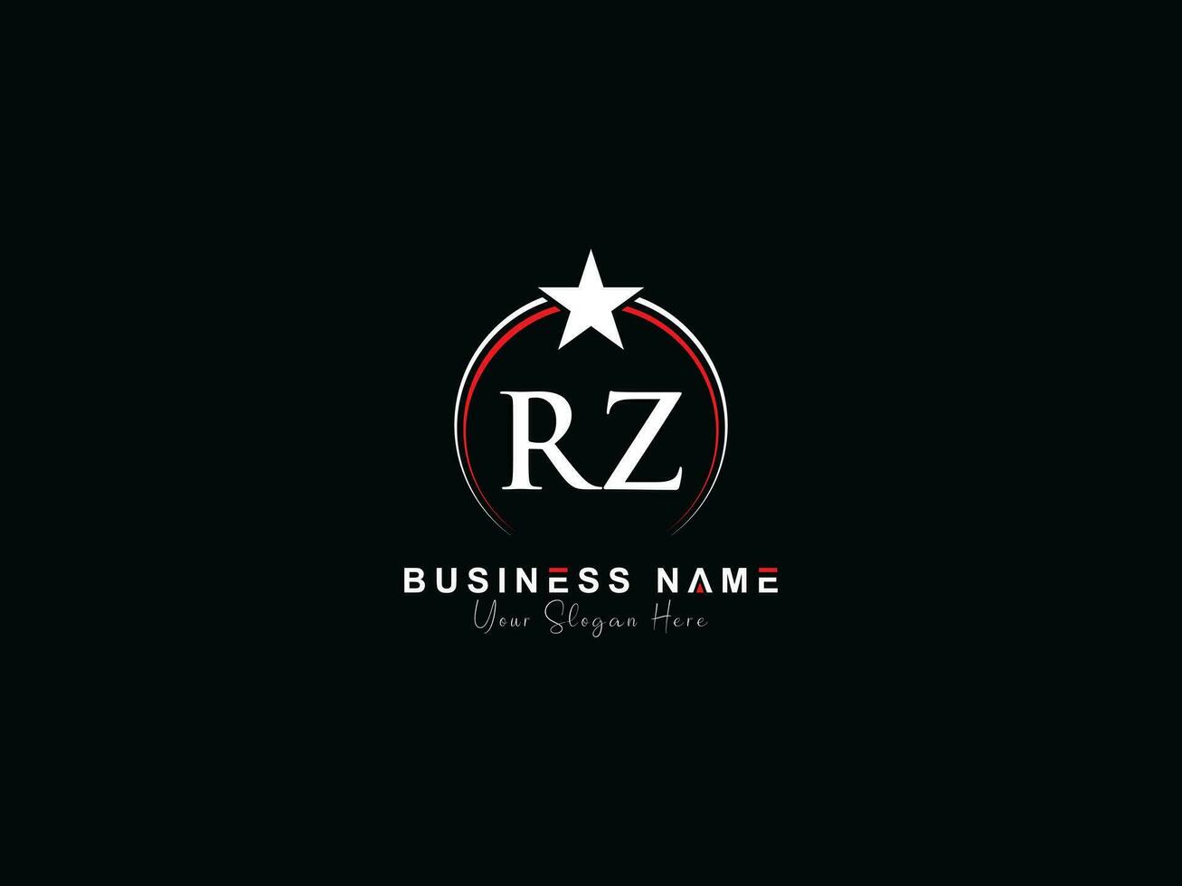 Royal étoile rz cercle logo, minimaliste luxe rz logo lettre vecteur