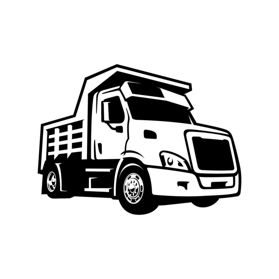 déverser un camion illustration icône et logo vecteur