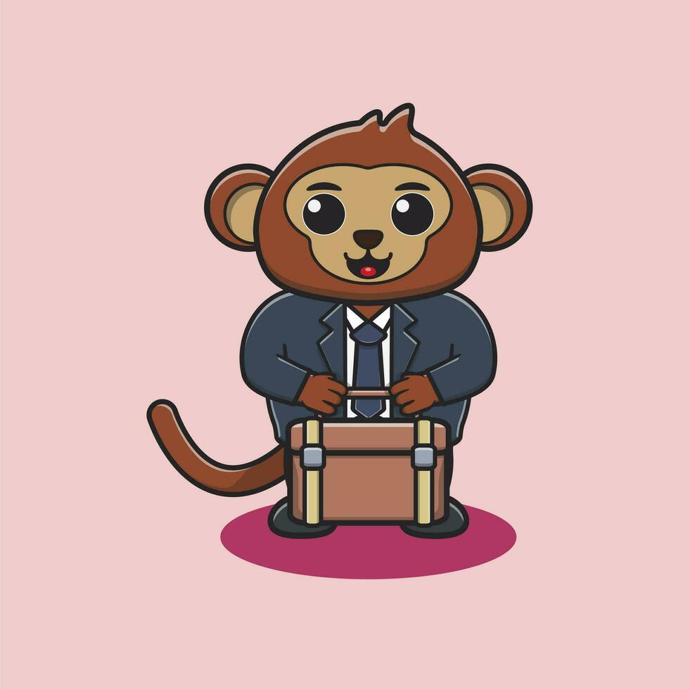 illustration de une singe avec uniformes de divers les professions vecteur