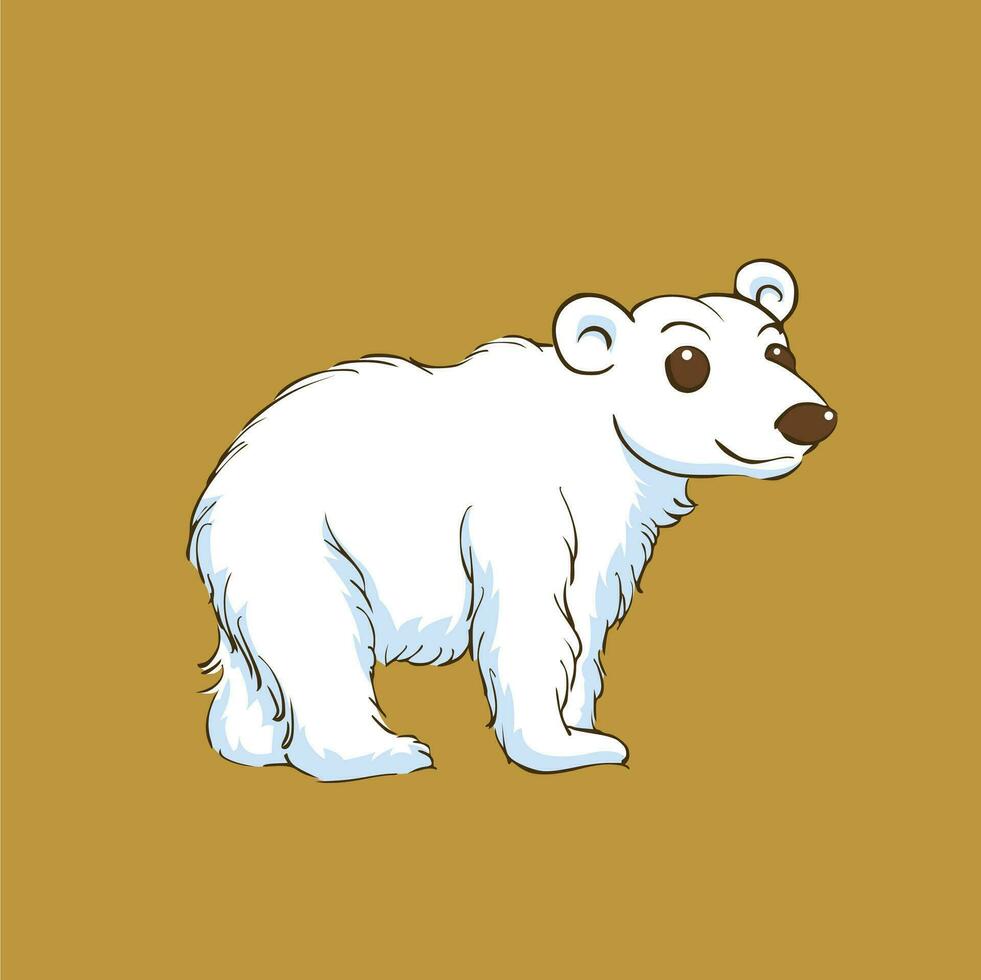 mignonne blanc ours animal illustration vecteur