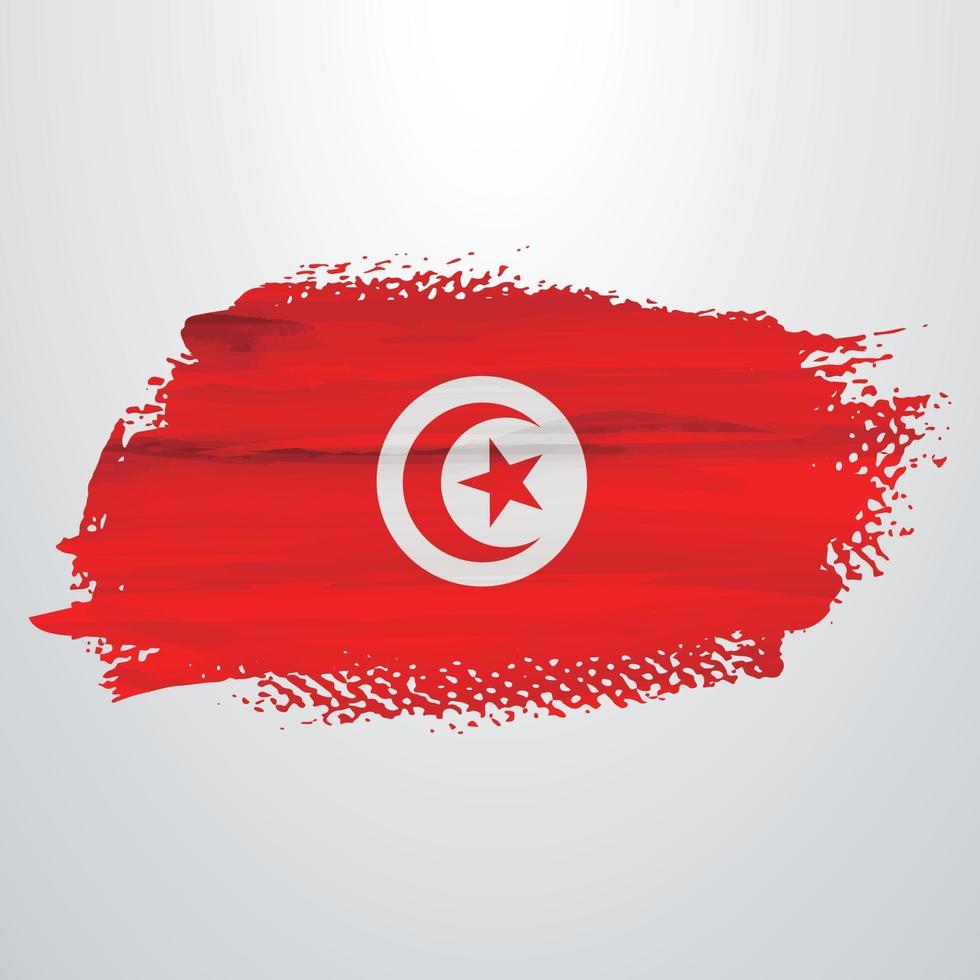 brosse drapeau tunisie vecteur