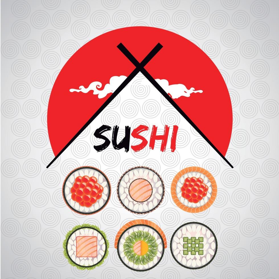 restaurant de logo de sushi vecteur